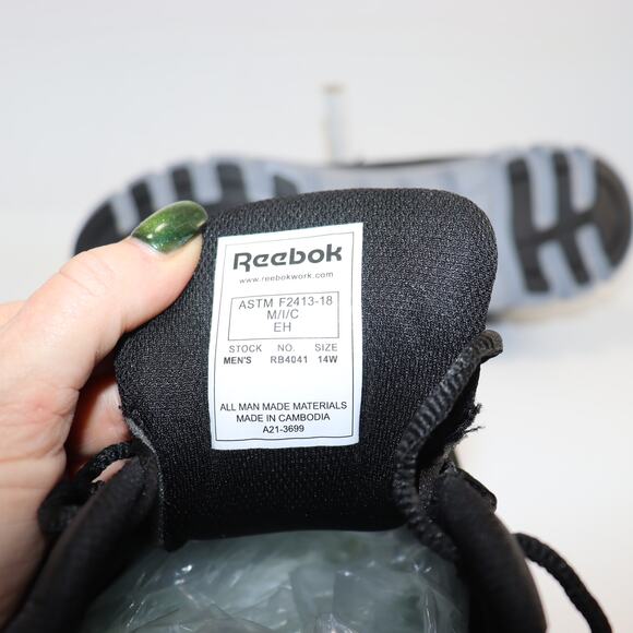 Reebok Work Sublite Alloy Toe Safety Shoes Men’s Size 14W Black NWT - Picture 6 of 6